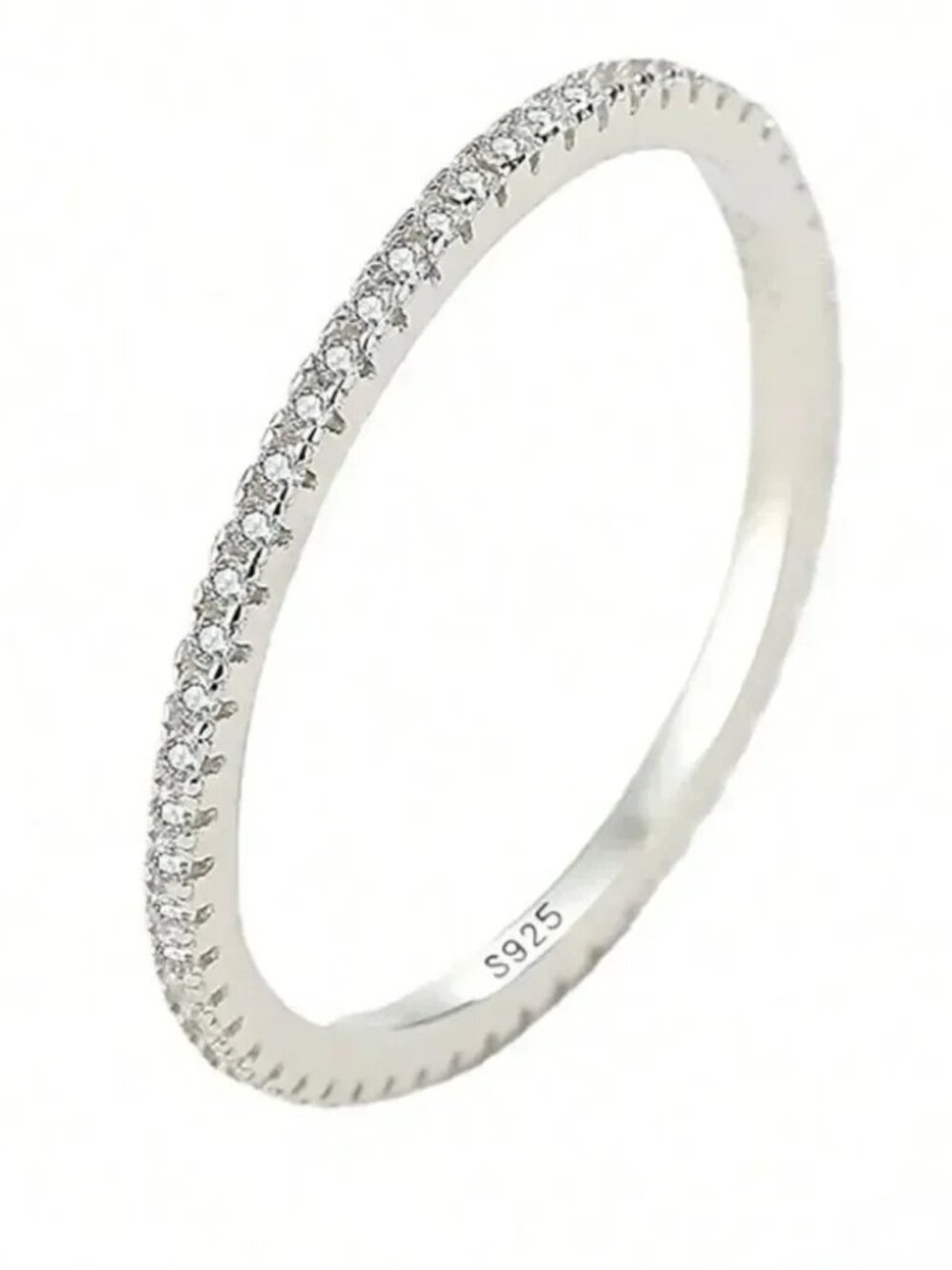 Silver diamond ring Q682